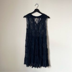 Free People Lace Babydoll Navy Dress Size Small
